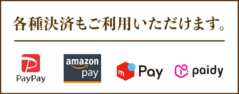各種決済ご利用いただけます