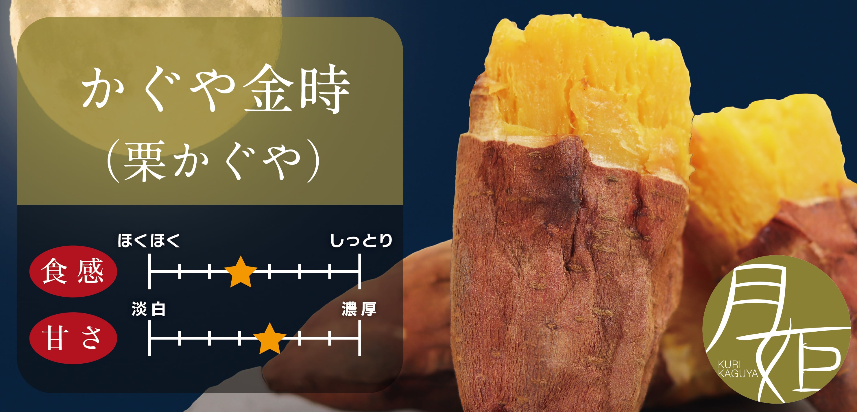 栗かぐや｜栗のようなホクホク感と鮮やかな黄色が特徴